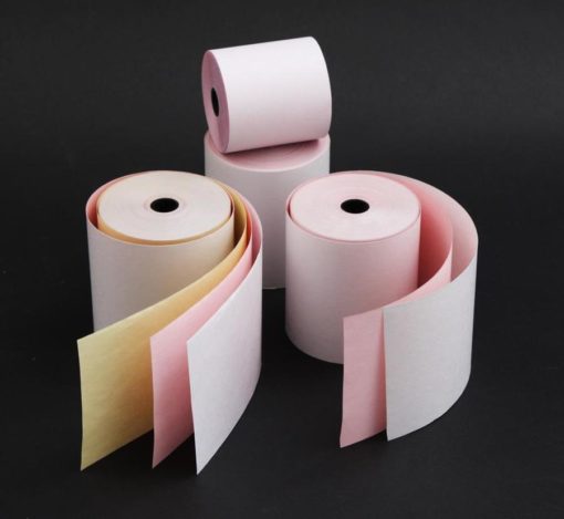 3 Ply 76mm White / Pink / Yellow Kitchen Printer Rolls